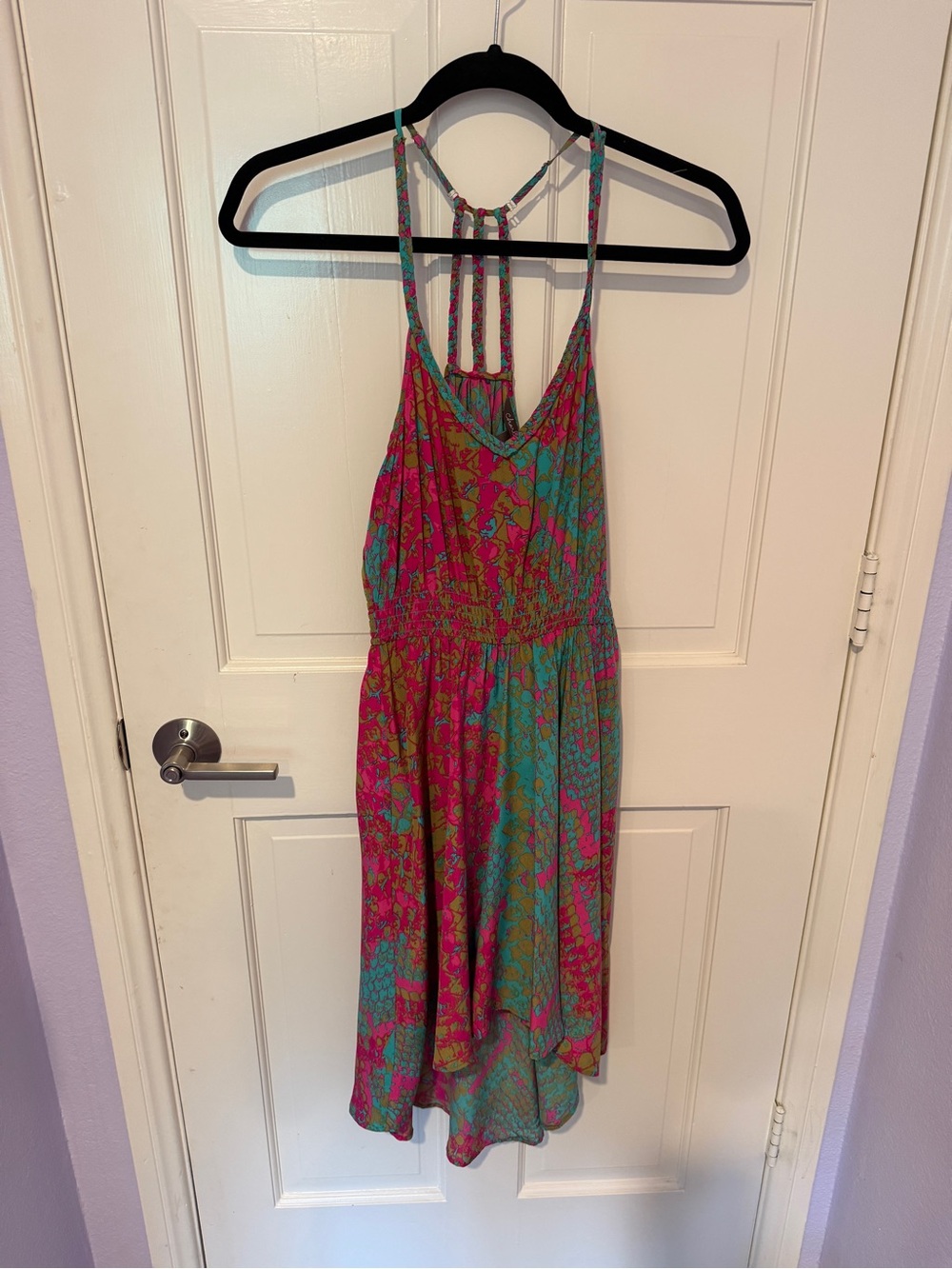 Charlie Jade Pink and Teal Dress - Size S
